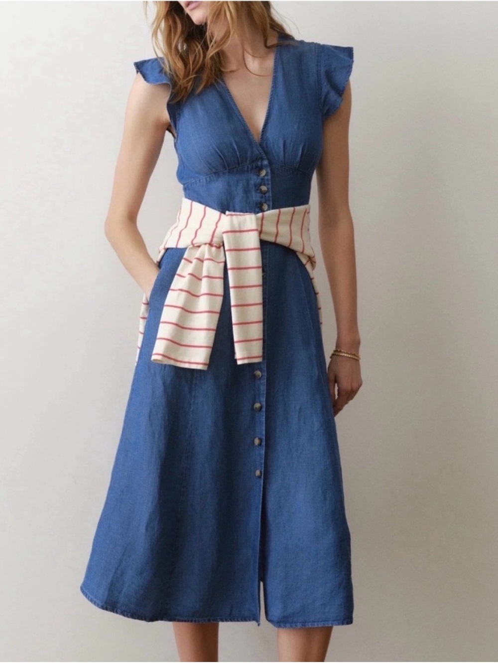 Marine Layer Blue Denim Button-Front Maxi Dress - Picture 5 of 6
